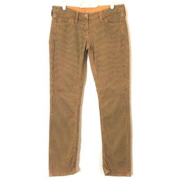 Isabel Marant Etoile Striped Jeans Size 4 Caramel Black Skinny Fit 26.5x26.5 - Picture 1 of 8